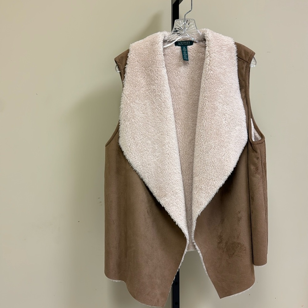 Plus size Ralph Lauren Sherpa/suede feel vest